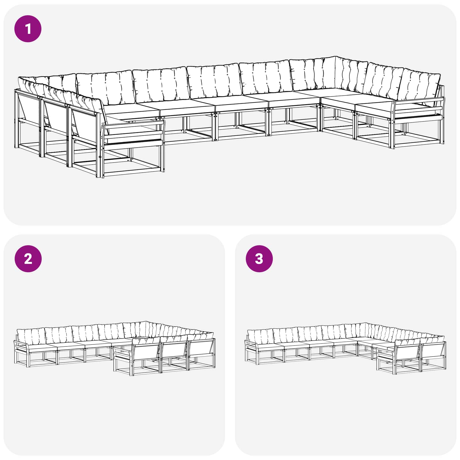 Buiten bankenset met kussen 10 pcs Natuurlijk en Zwart is nu te koop bij PeponiXL, paradijselijk wonen!