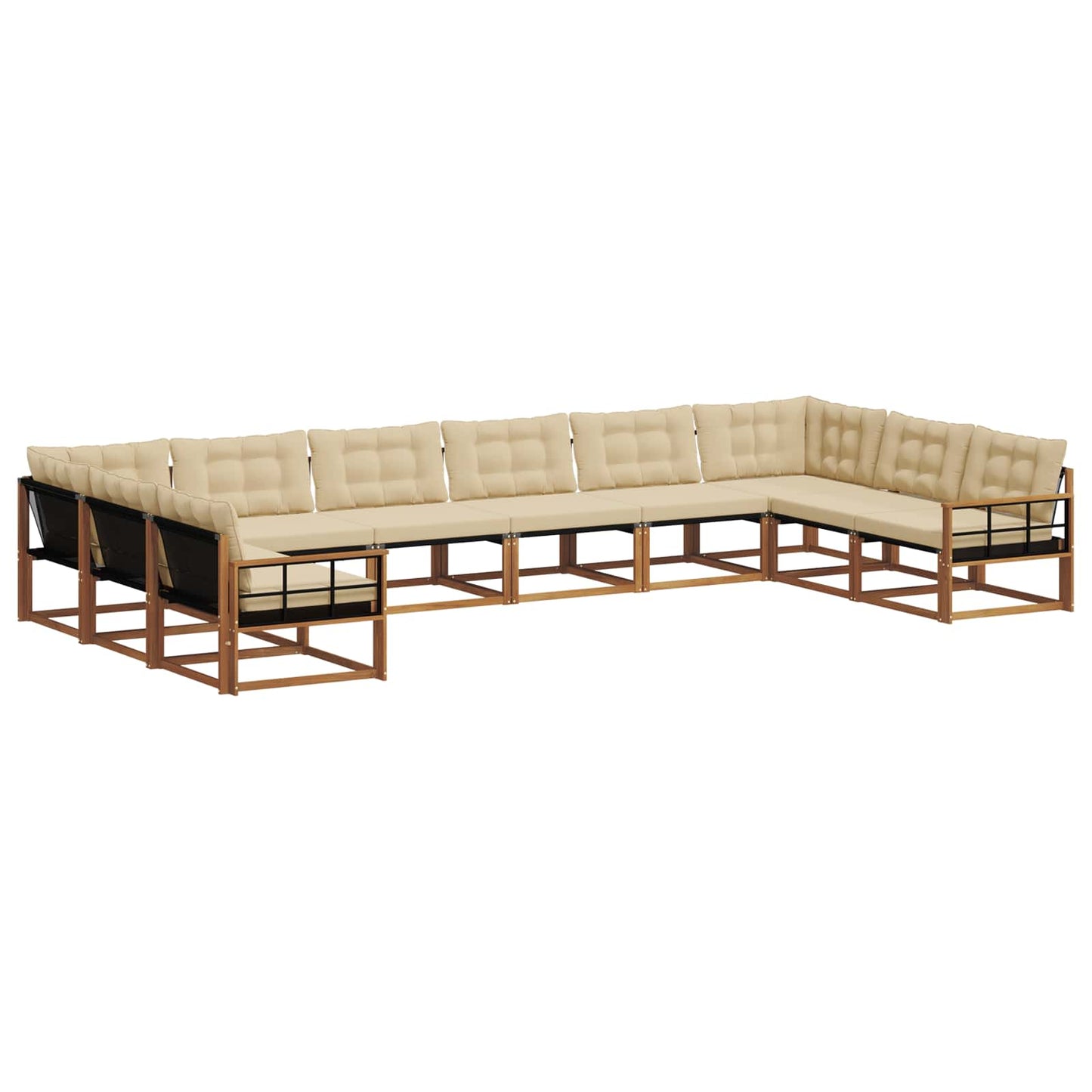 Buiten bankenset met kussen 10 pcs Natuurlijk en Beige is nu te koop bij PeponiXL, paradijselijk wonen!