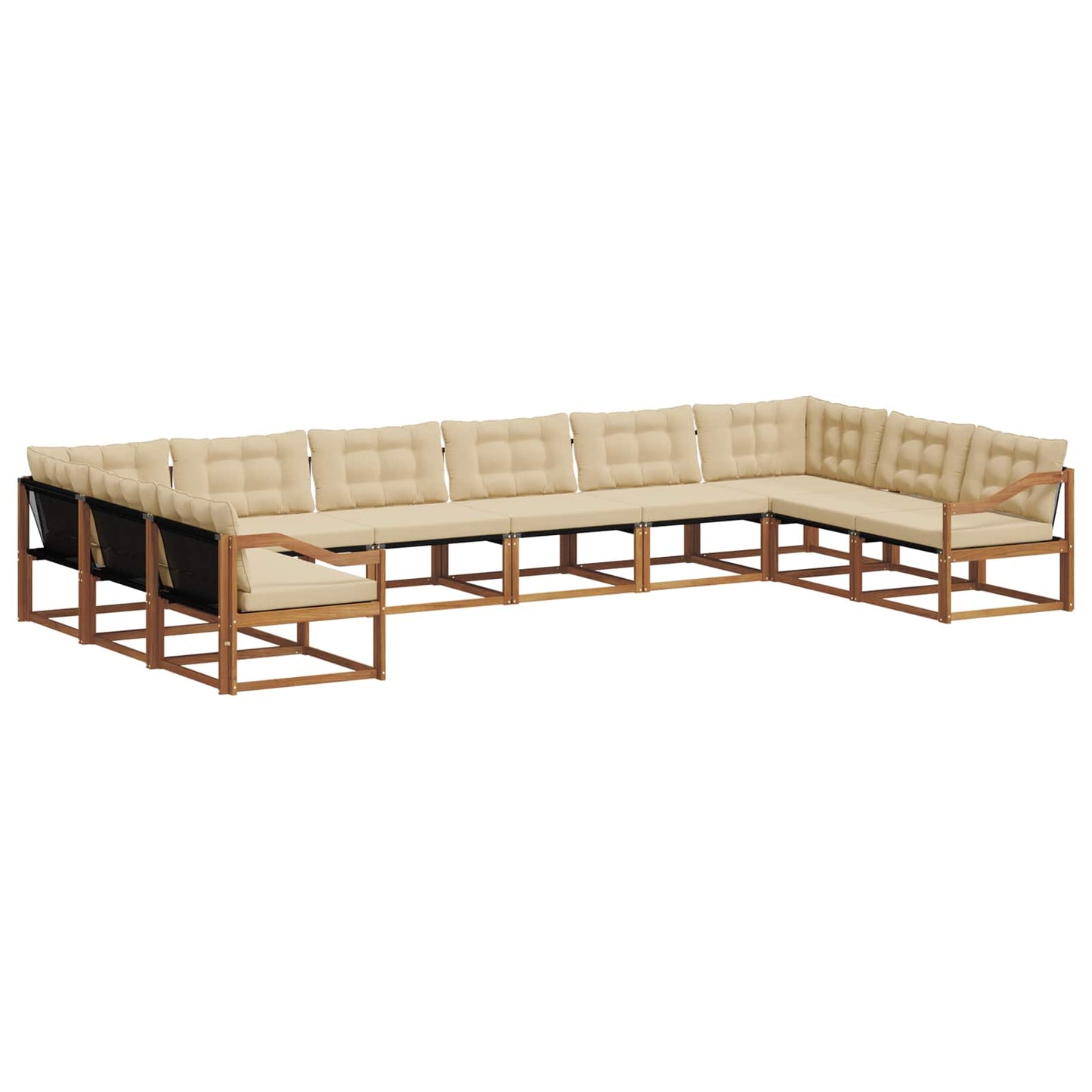 Buiten bankenset met kussen 10 pcs Natuurlijk en Beige is nu te koop bij PeponiXL, paradijselijk wonen!