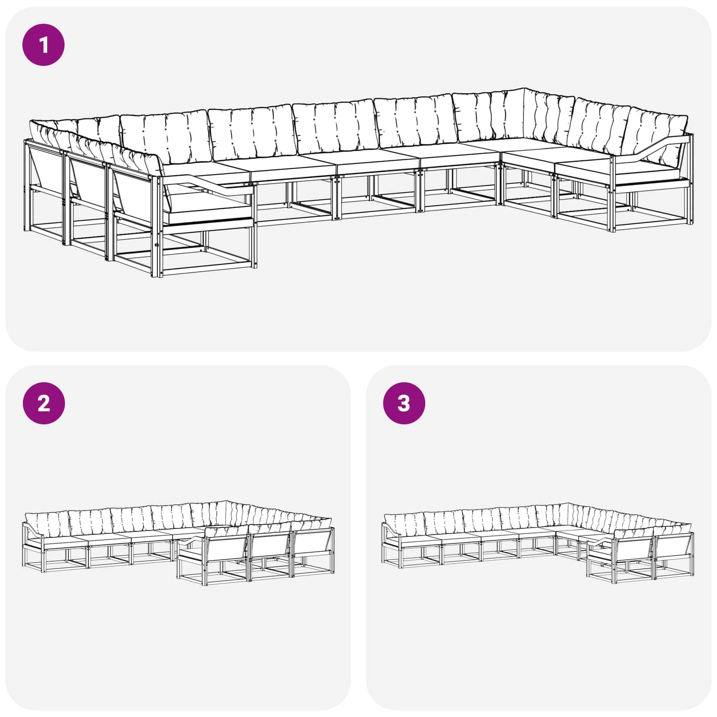 Buiten bankenset met kussen 10 pcs Natuurlijk en Beige is nu te koop bij PeponiXL, paradijselijk wonen!