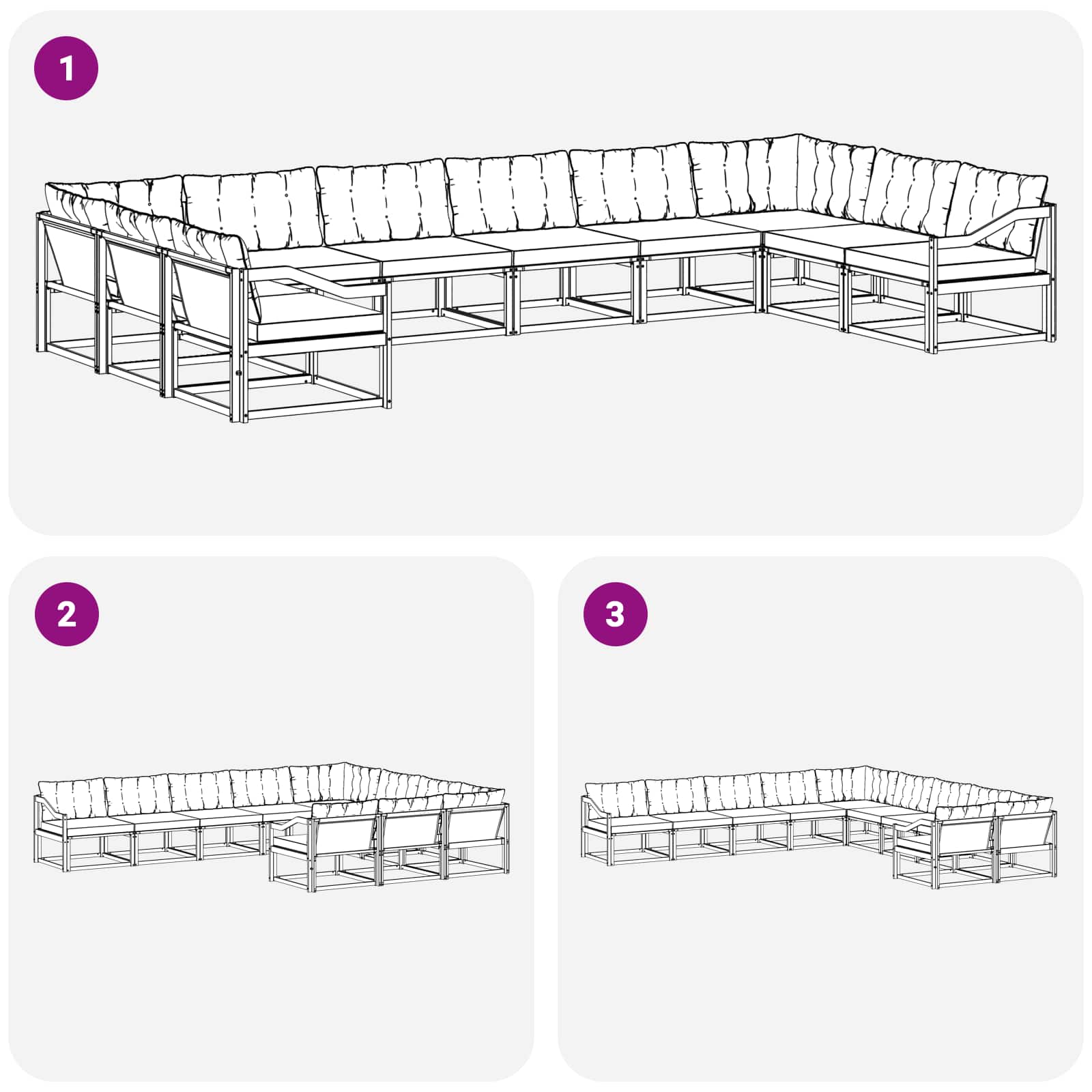 Buiten bankenset met kussen 10 pcs Natuurlijk en Beige is nu te koop bij PeponiXL, paradijselijk wonen!