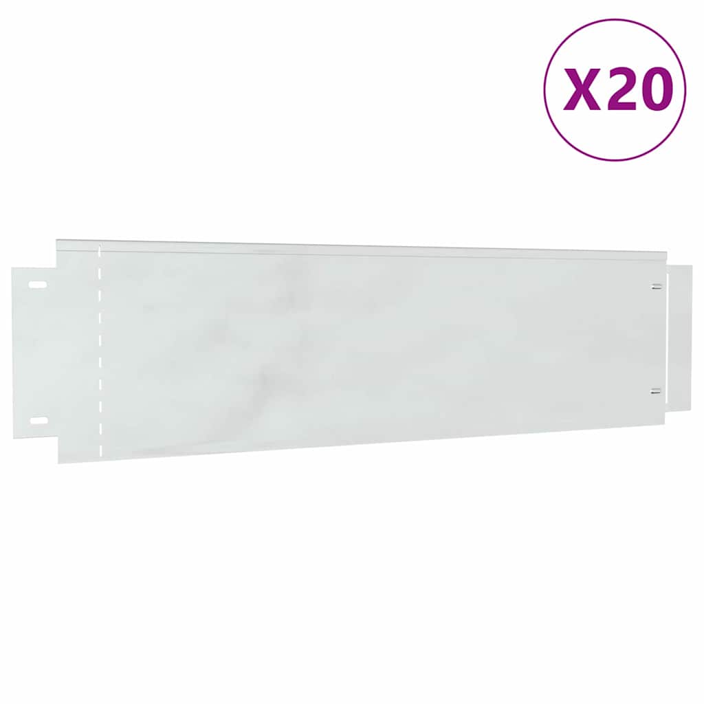 Gazonranden 20 pcs Zilver 100 x 25 x 0,07 cm is nu te koop bij PeponiXL, paradijselijk wonen!