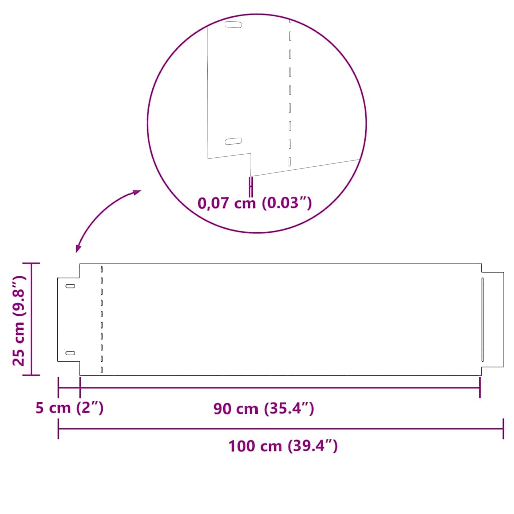 Gazonranden 30 pcs Zilver 100 x 25 x 0,07 cm is nu te koop bij PeponiXL, paradijselijk wonen!