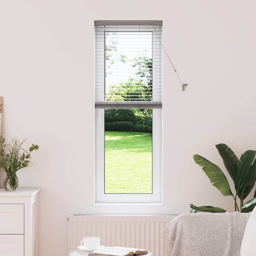 Raamblind met gordijnen Zilver Aluminium