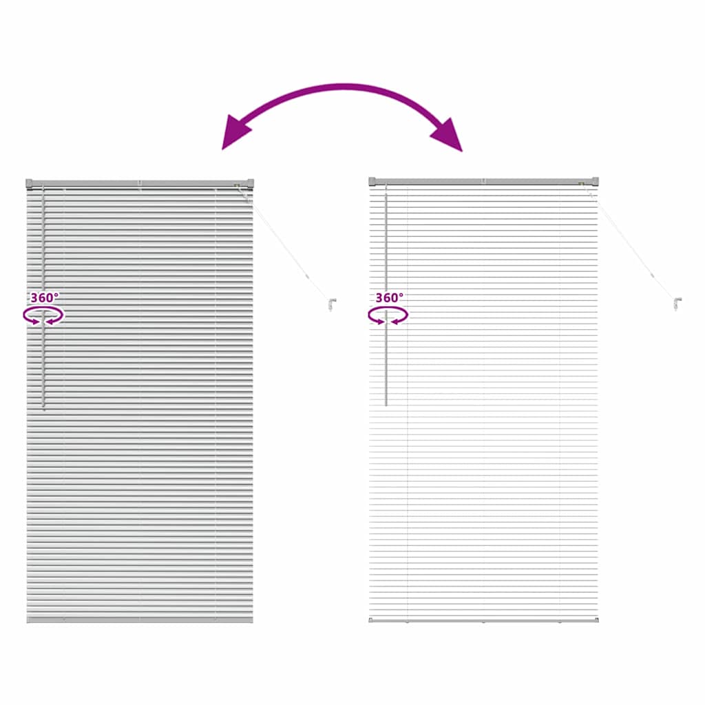 Raamblind met gordijnen Zilver Aluminium