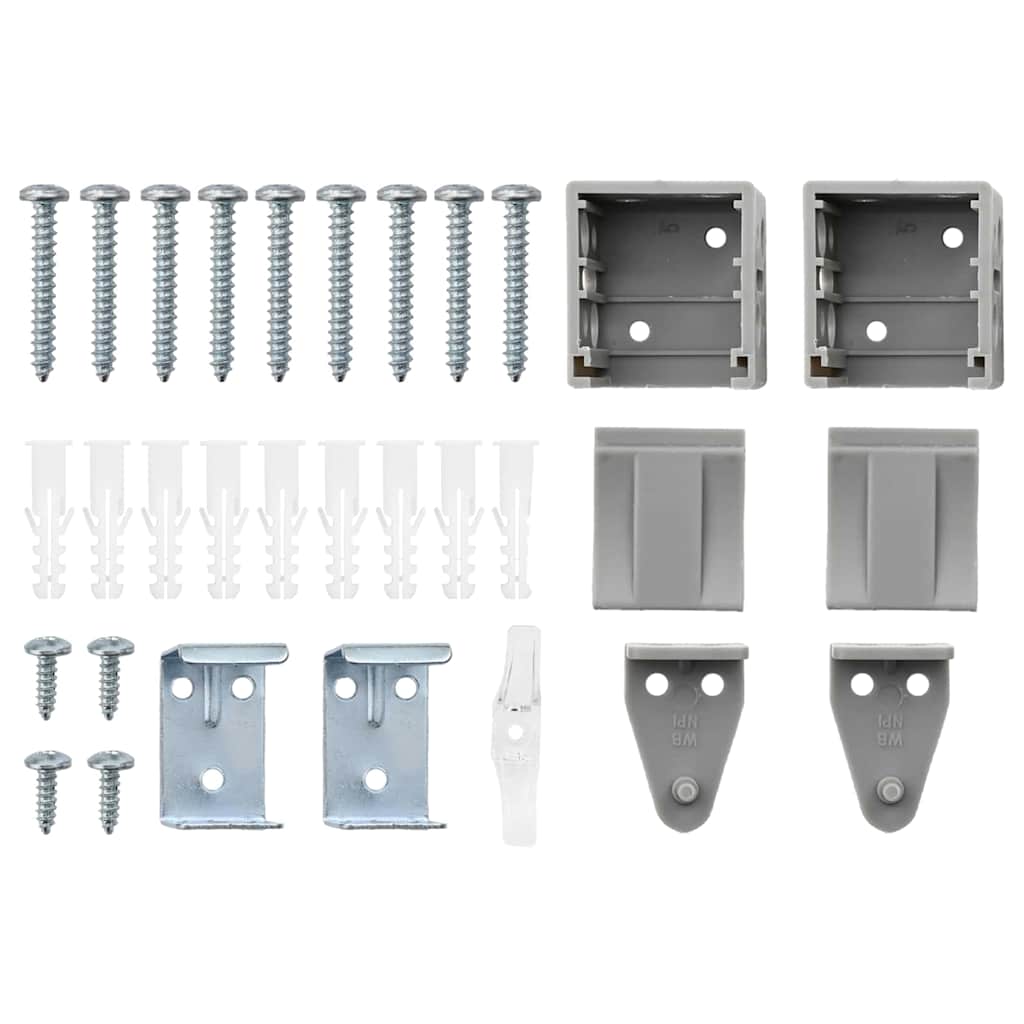 Raamblind met gordijnen Zilver Aluminium