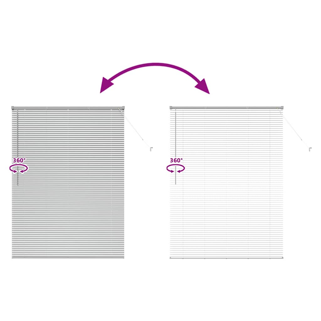 Raamblind met gordijnen Zilver Aluminium