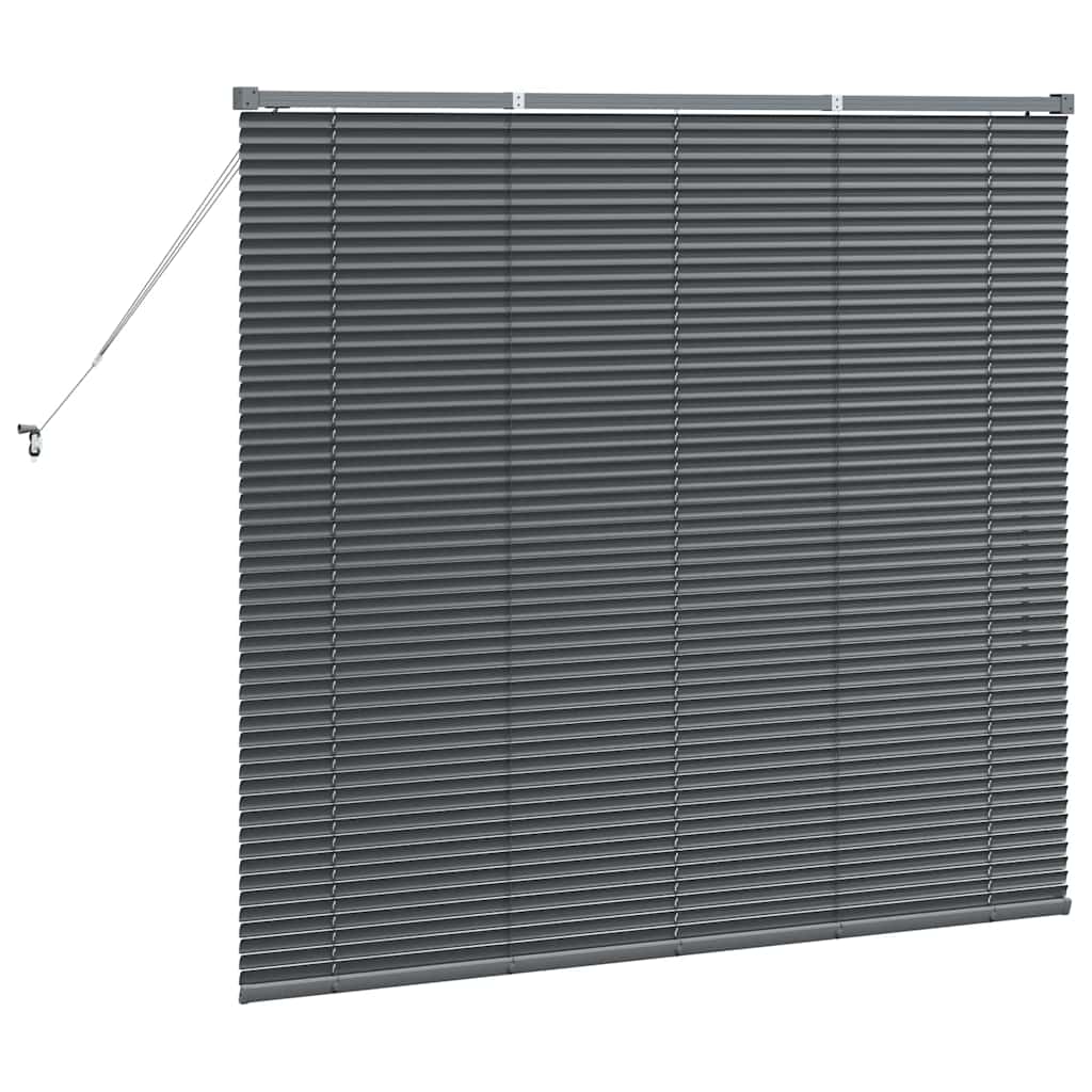 Raamblind met gordijnen Donkergrijs Aluminium is nu te koop bij PeponiXL, paradijselijk wonen!