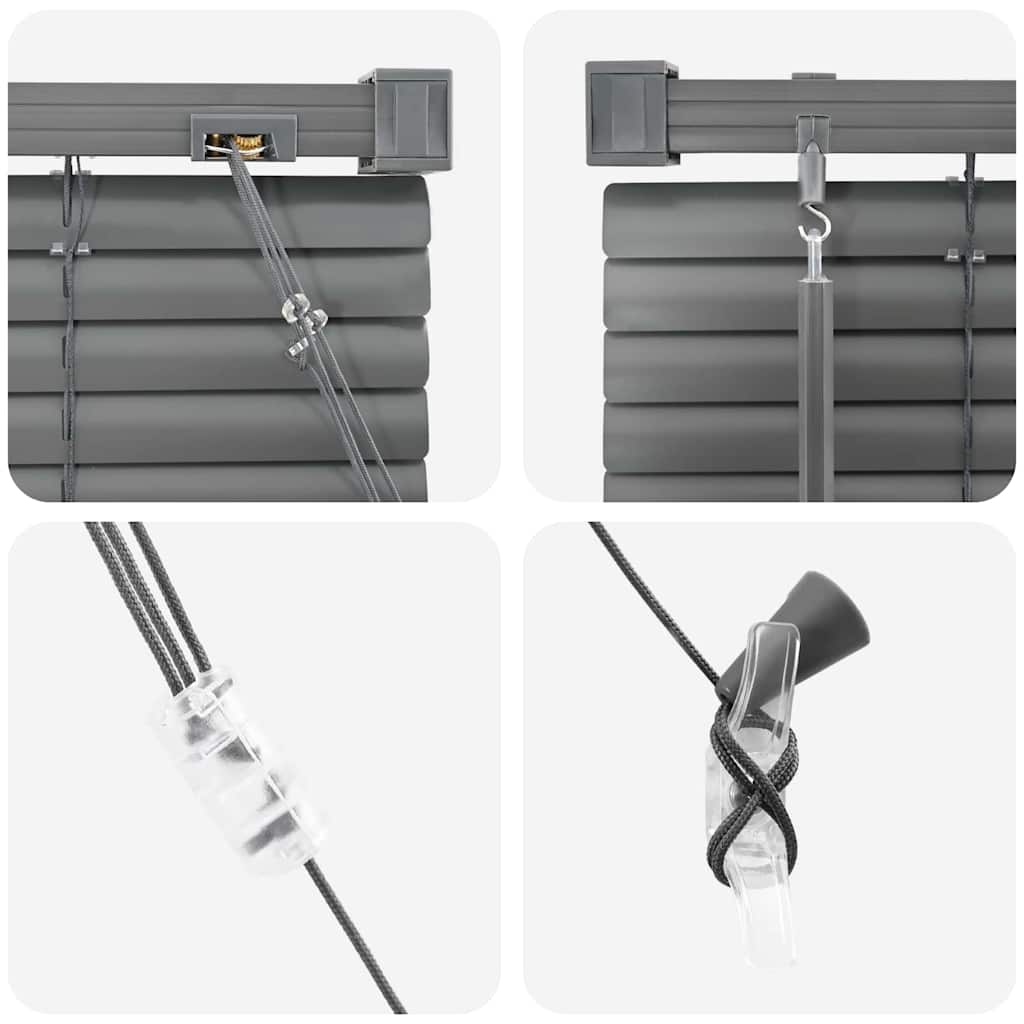 Raamblind met gordijnen Donkergrijs Aluminium is nu te koop bij PeponiXL, paradijselijk wonen!