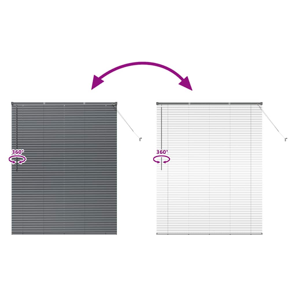 Raamblind met gordijnen Donkergrijs Aluminium is nu te koop bij PeponiXL, paradijselijk wonen!