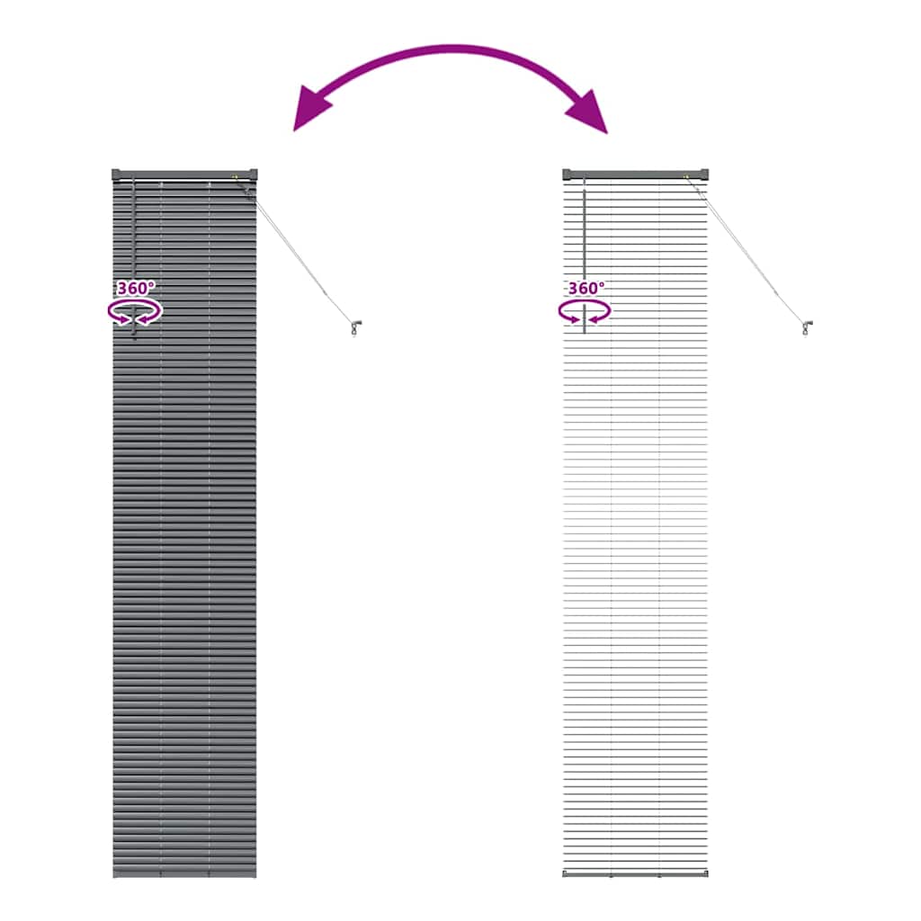 Raamblind met gordijnen Donkergrijs Aluminium is nu te koop bij PeponiXL, paradijselijk wonen!