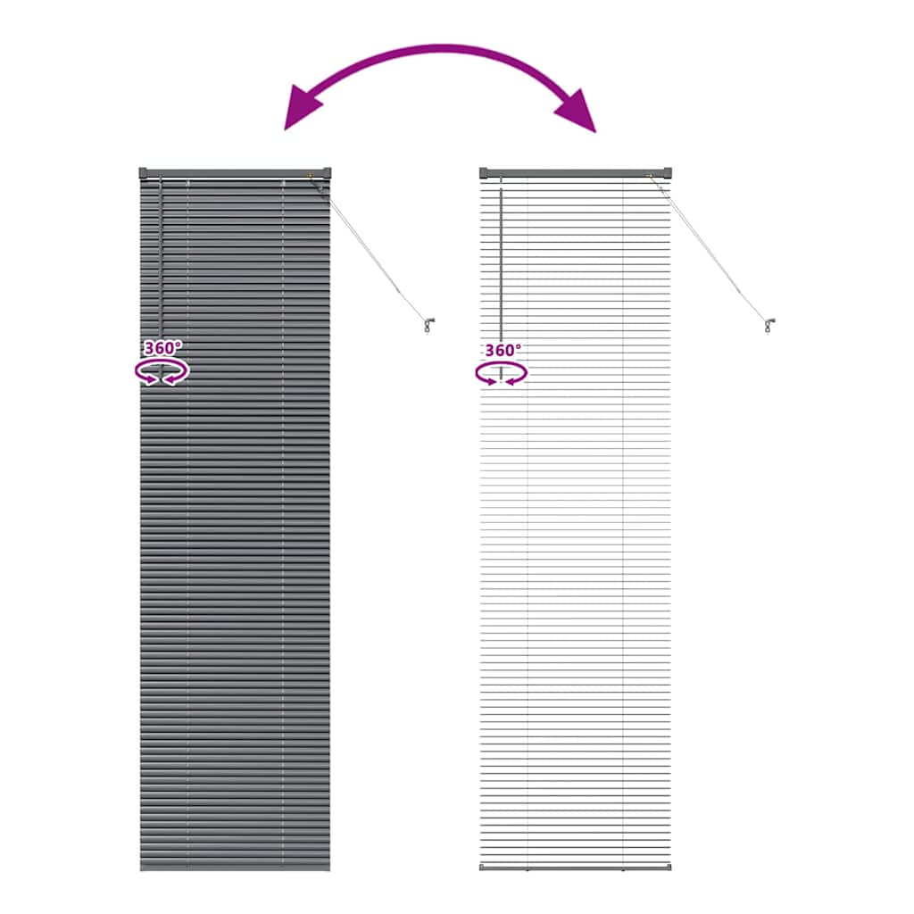 Raamblind met gordijnen Donkergrijs Aluminium is nu te koop bij PeponiXL, paradijselijk wonen!