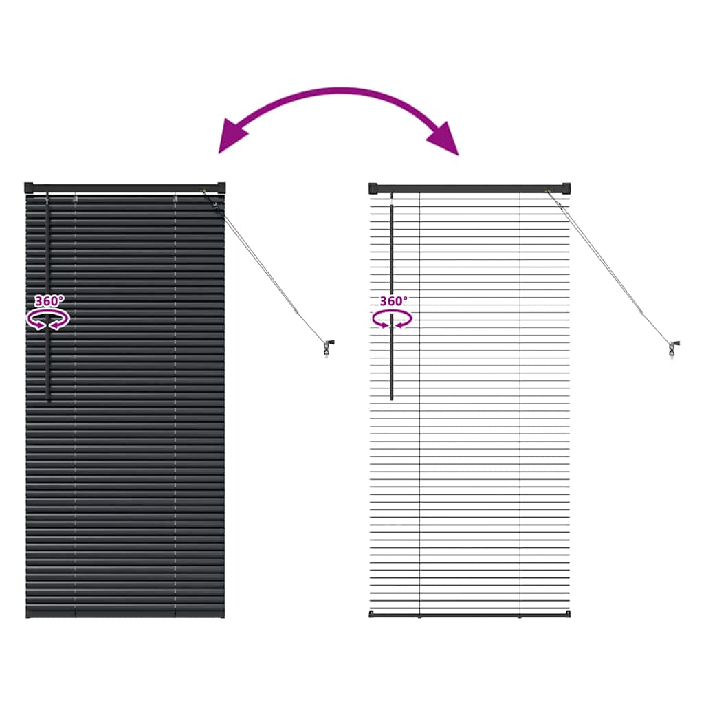 Raamblind met gordijnen Zwart Aluminium is nu te koop bij PeponiXL, paradijselijk wonen!