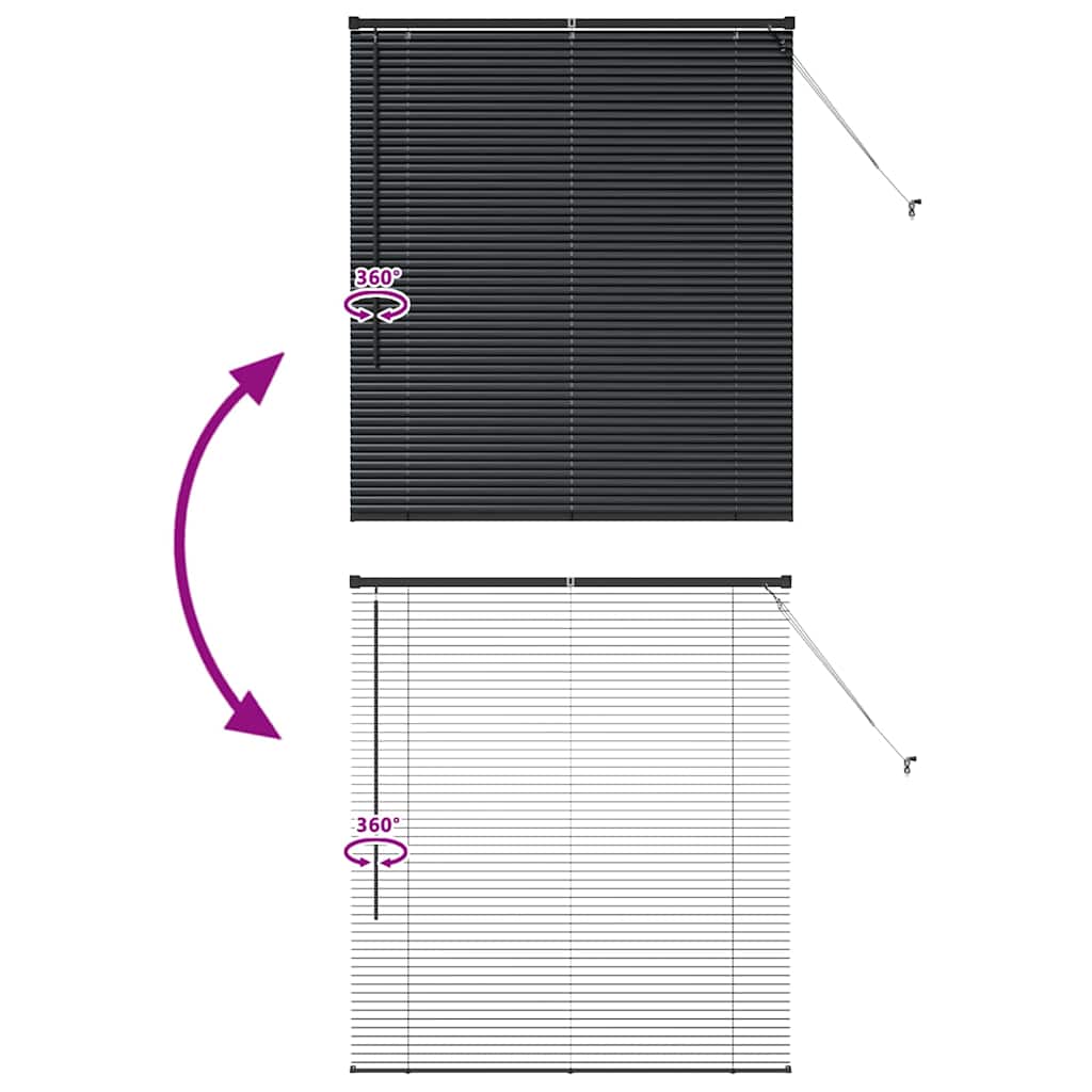 Raamblind met gordijnen Zwart Aluminium is nu te koop bij PeponiXL, paradijselijk wonen!