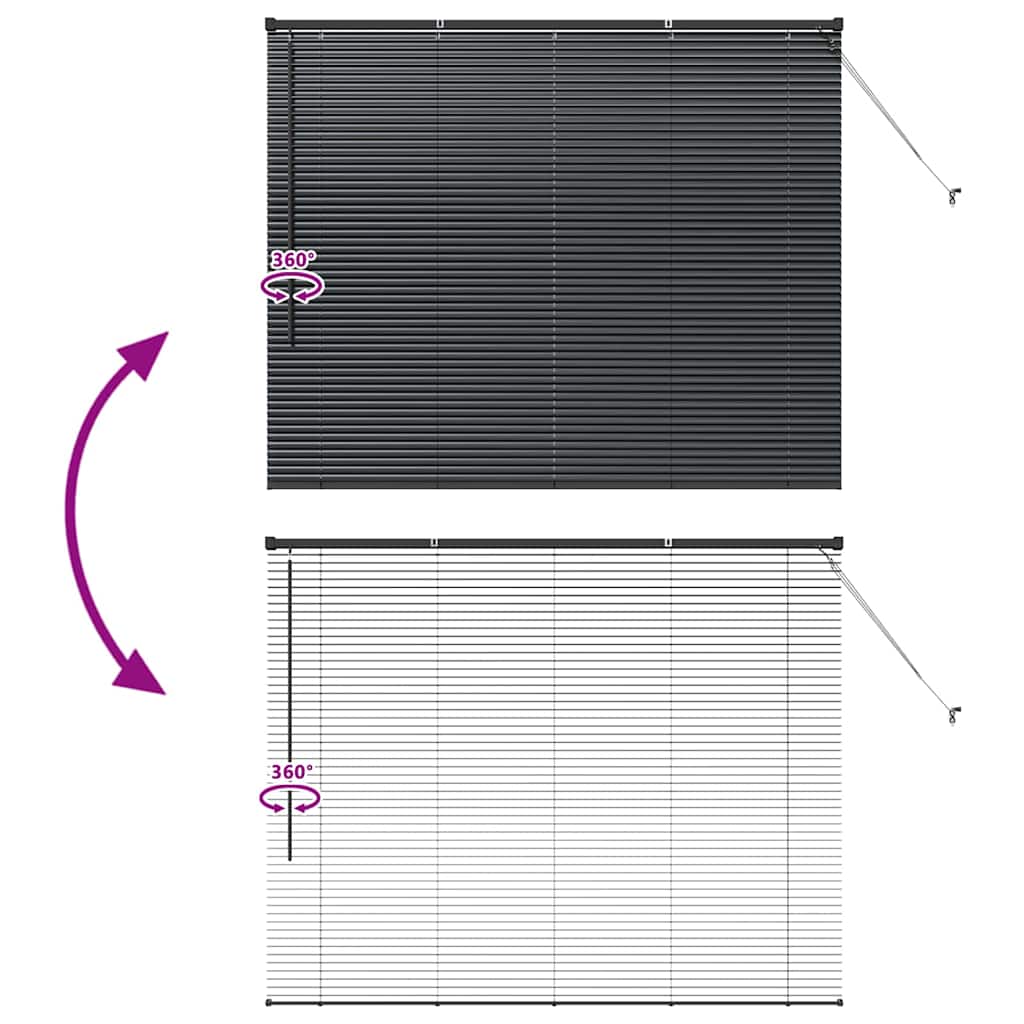 Raamblind met gordijnen Zwart Aluminium is nu te koop bij PeponiXL, paradijselijk wonen!