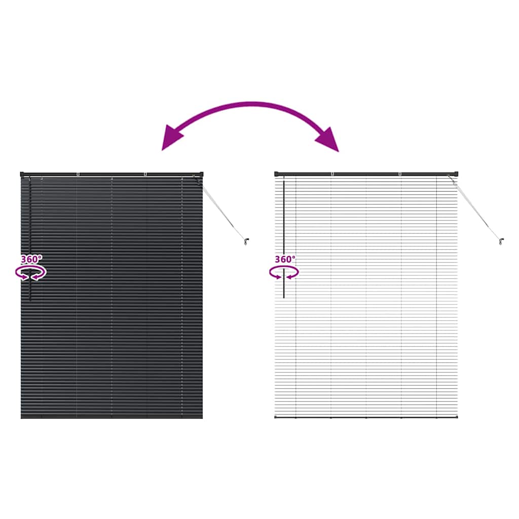 Raamblind met gordijnen Zwart Aluminium is nu te koop bij PeponiXL, paradijselijk wonen!