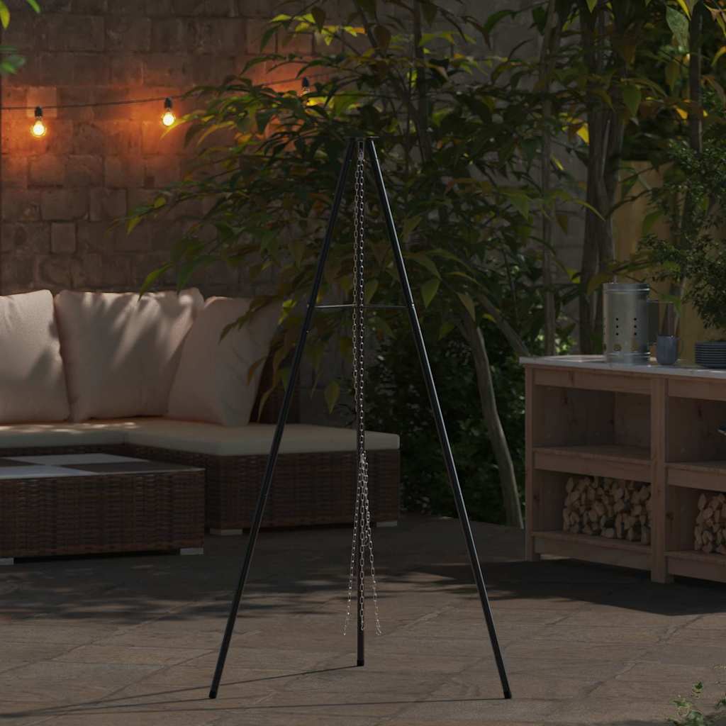 Kampvuur tripod Zwart 92 x 92 x 151,5 cm Staal is nu te koop bij PeponiXL, paradijselijk wonen!