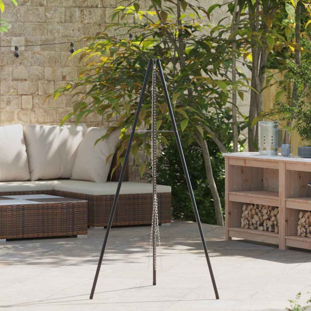 Kampvuur tripod Zwart 92 x 92 x 151,5 cm Staal is nu te koop bij PeponiXL, paradijselijk wonen!