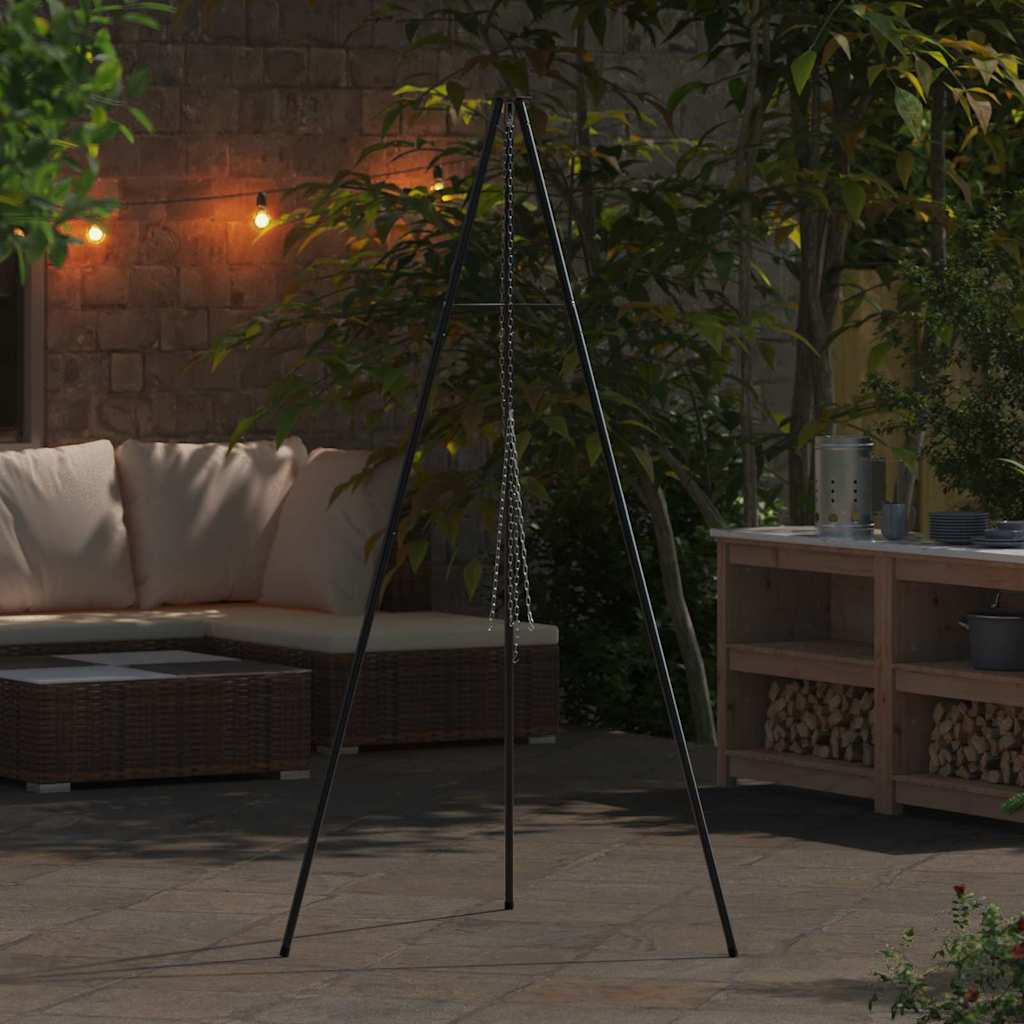 Kampvuur tripod Zwart 92 x 92 x 191,5 cm Staal is nu te koop bij PeponiXL, paradijselijk wonen!