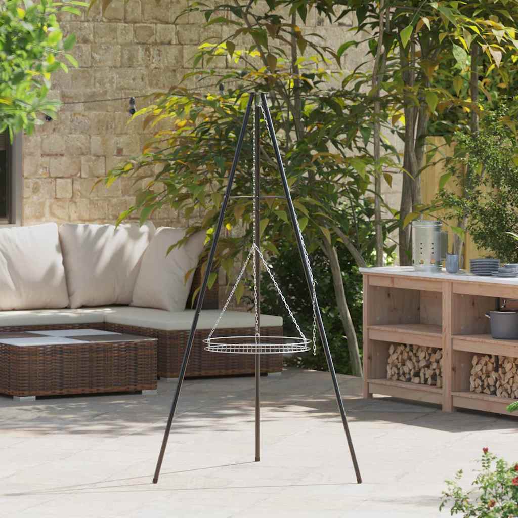 Kampvuur tripod 2 pcs Zwart Staal is nu te koop bij PeponiXL, paradijselijk wonen!