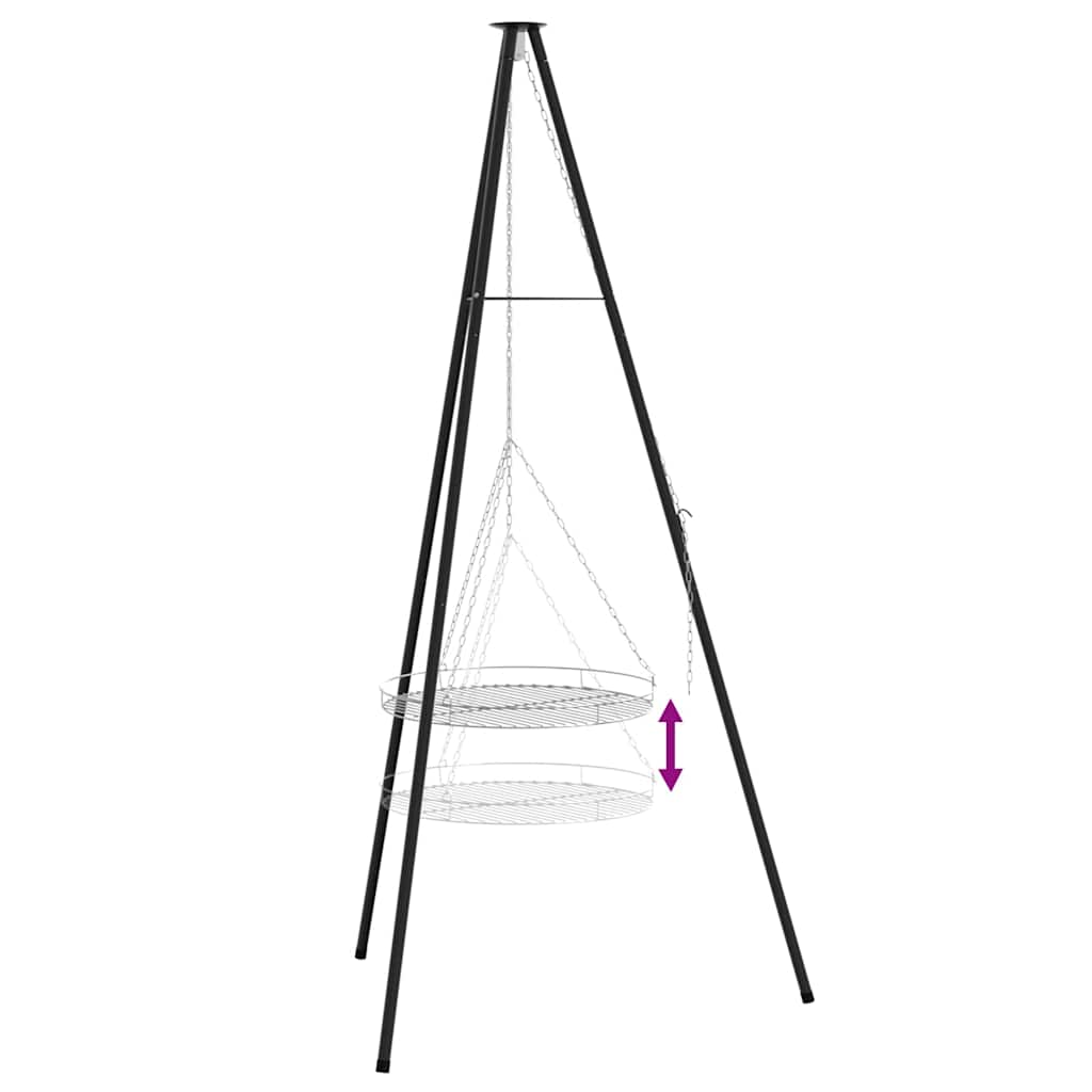 Kampvuur tripod 2 pcs Zwart Staal is nu te koop bij PeponiXL, paradijselijk wonen!