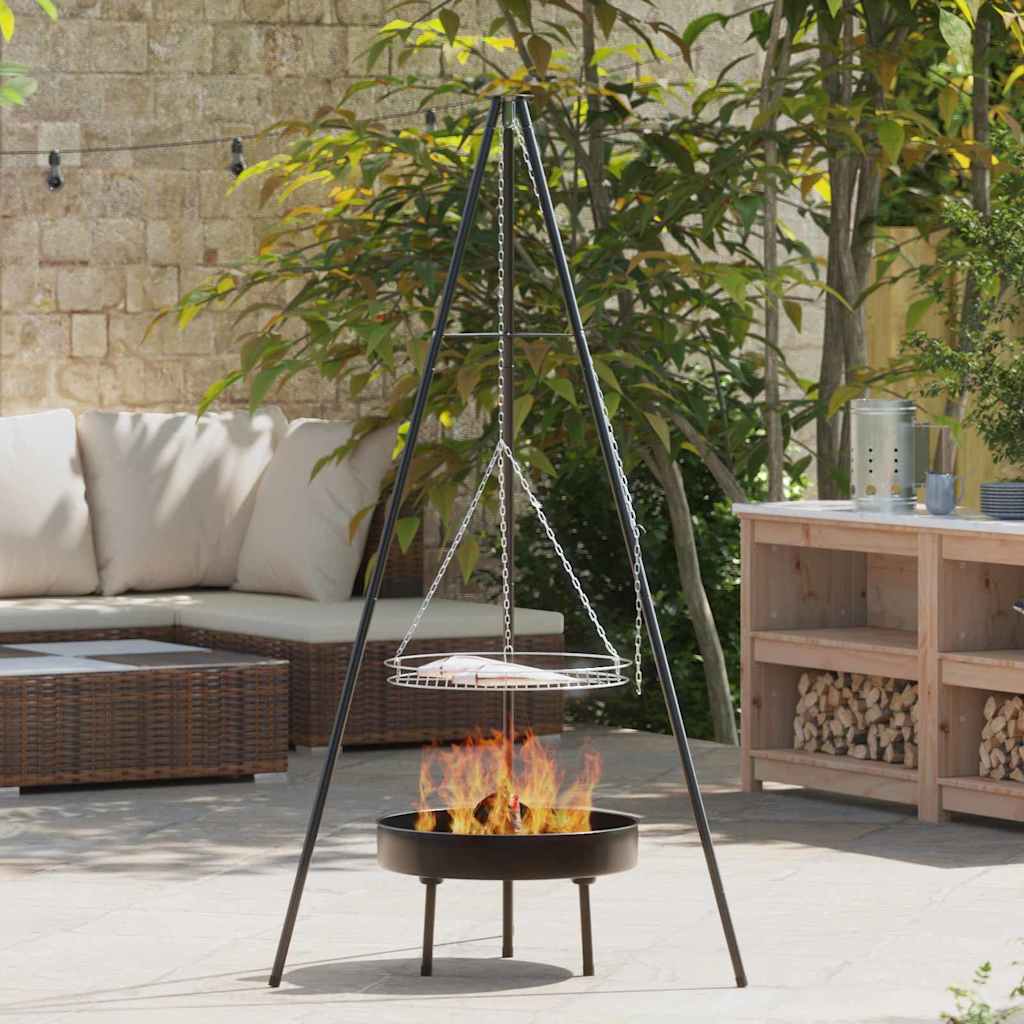 Kampvuur tripod 3 pcs Zwart Staal is nu te koop bij PeponiXL, paradijselijk wonen!