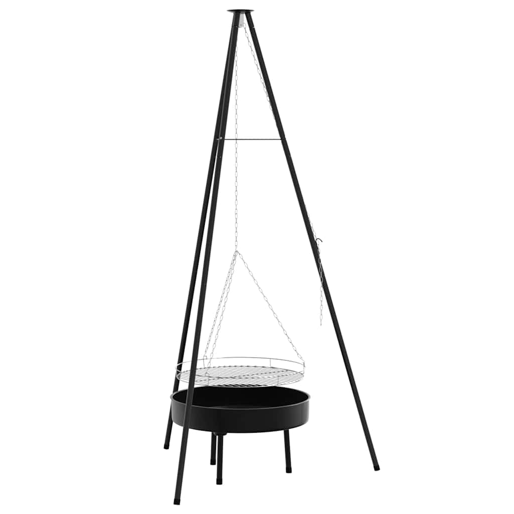 Kampvuur tripod 3 pcs Zwart Staal is nu te koop bij PeponiXL, paradijselijk wonen!