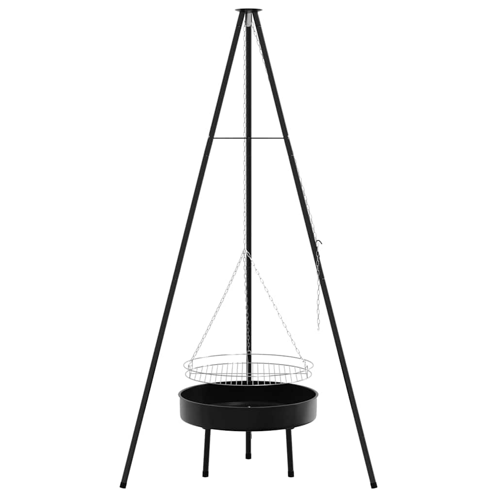 Kampvuur tripod 3 pcs Zwart Staal is nu te koop bij PeponiXL, paradijselijk wonen!