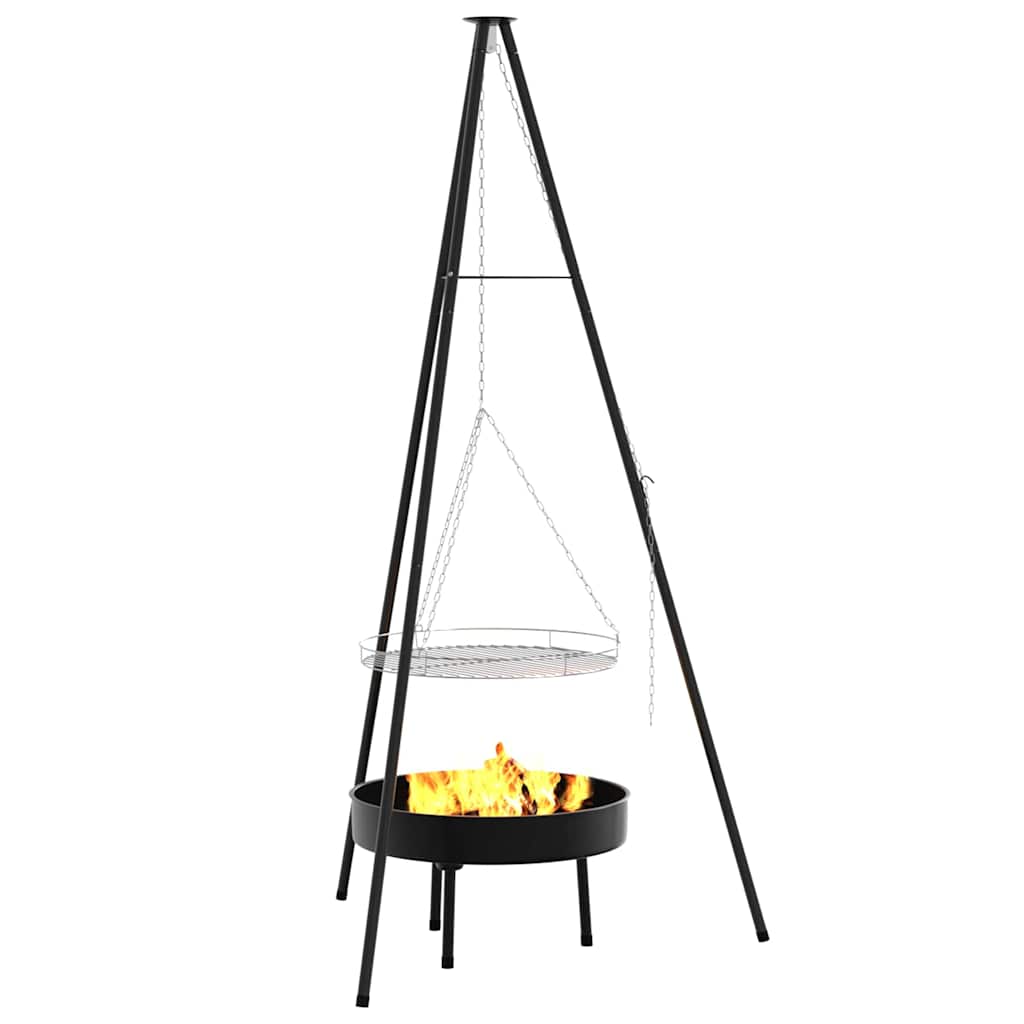 Kampvuur tripod 3 pcs Zwart Staal is nu te koop bij PeponiXL, paradijselijk wonen!