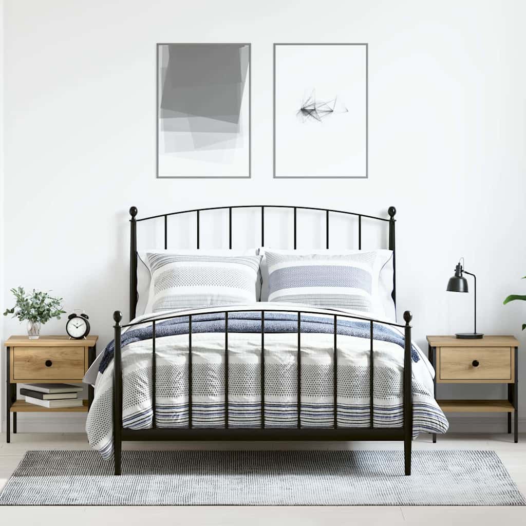 Nachtkastje 2 pcs artisanaal eikenkleurig 40 x 42 x 45 cm is nu te koop bij PeponiXL, paradijselijk wonen!