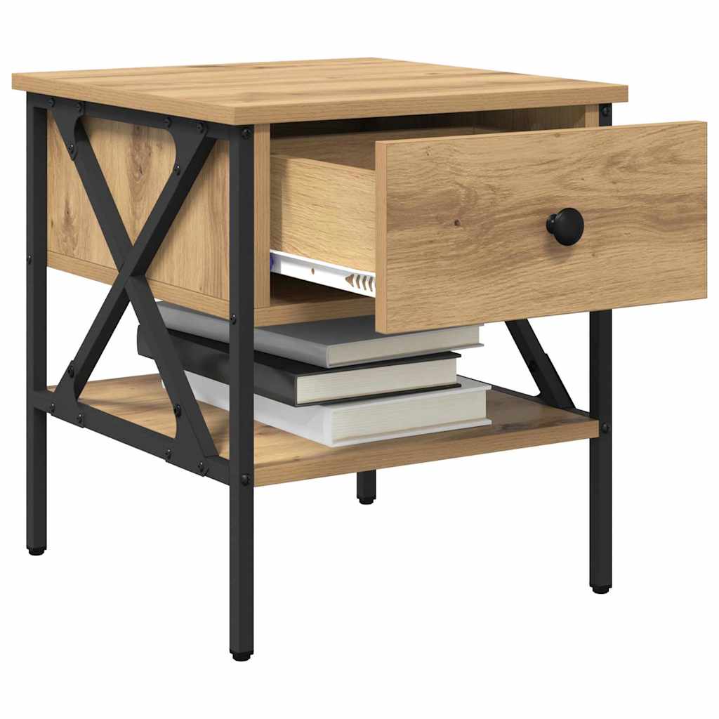 Nachtkastje 2 pcs artisanaal eikenkleurig 40 x 42 x 45 cm is nu te koop bij PeponiXL, paradijselijk wonen!