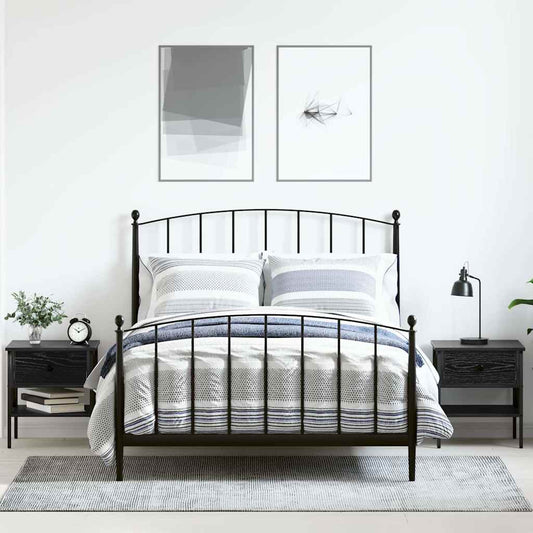 Nachtkastje met lade 2 pcs Zwart eiken 40 x 42 x 45 cm is nu te koop bij PeponiXL, paradijselijk wonen!