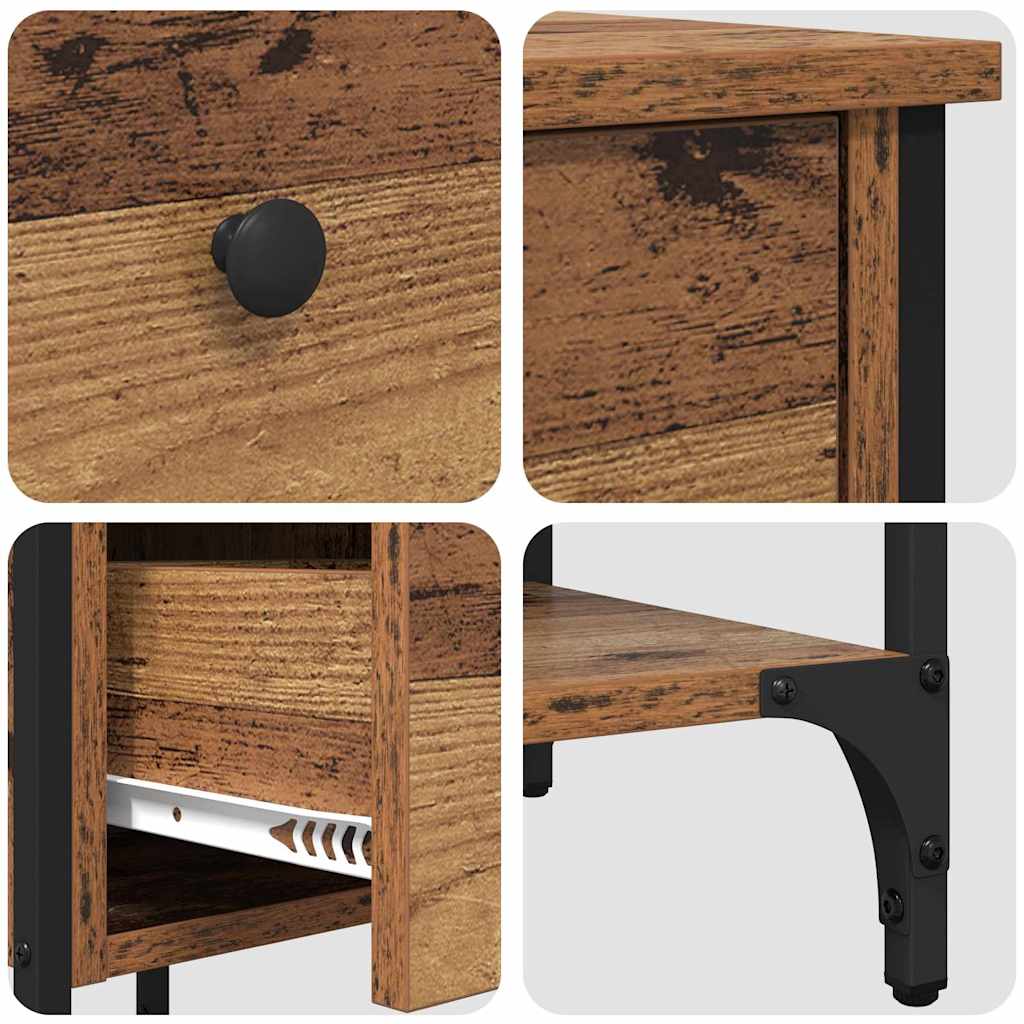 Nachtkastje 2 pcs Bruin 33,5 x 36 x 70 cm Geconstrueerd hout is nu te koop bij PeponiXL, paradijselijk wonen!