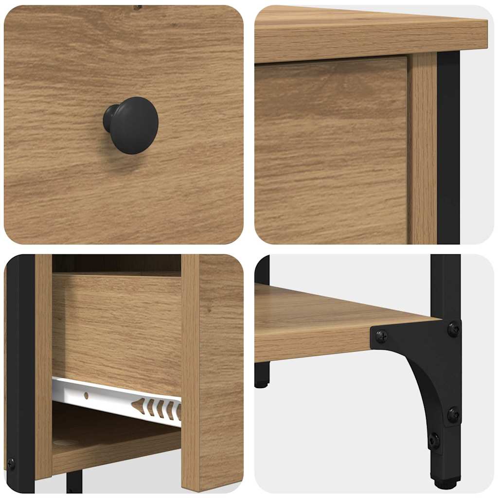 Nachtkastje met lade Bruin 33,5 x 36 x 70 cm Geconstrueerd hout is nu te koop bij PeponiXL, paradijselijk wonen!