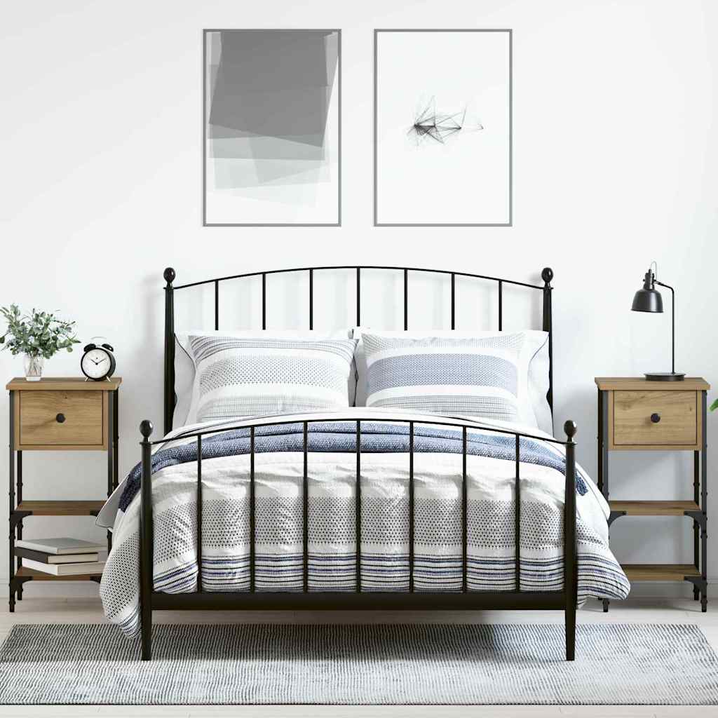Nachtkastje 2 pcs Bruin 33,5 x 36 x 70 cm Geconstrueerd hout is nu te koop bij PeponiXL, paradijselijk wonen!