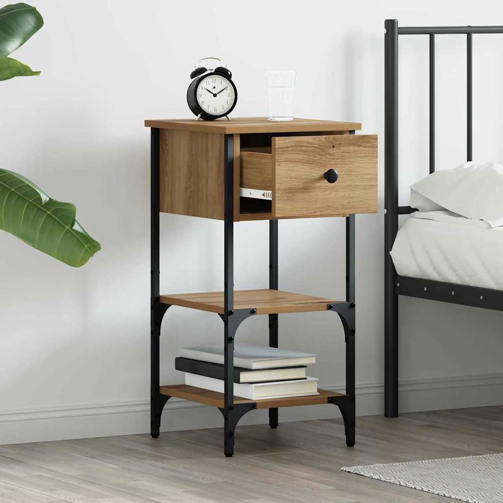 Nachtkastje 2 pcs Bruin 33,5 x 36 x 70 cm Geconstrueerd hout is nu te koop bij PeponiXL, paradijselijk wonen!