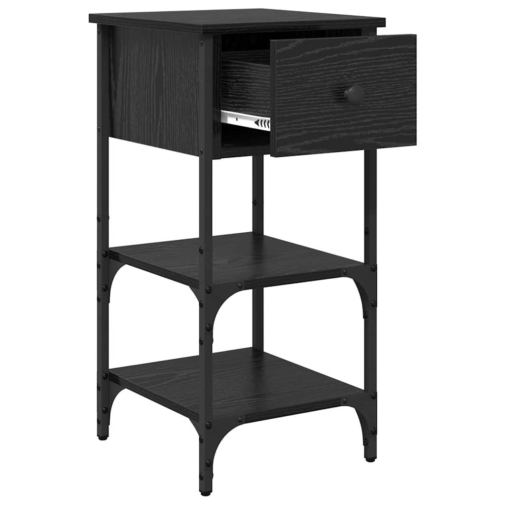Nachtkastje met lade 2 pcs Zwart Eiken 33,5 x 36 x 70 cm is nu te koop bij PeponiXL, paradijselijk wonen!