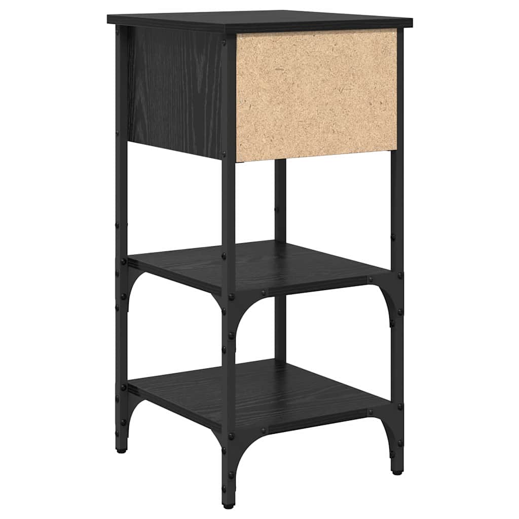 Nachtkastje met lade 2 pcs Zwart Eiken 33,5 x 36 x 70 cm is nu te koop bij PeponiXL, paradijselijk wonen!