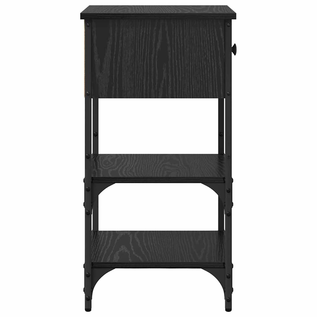 Nachtkastje met lade 2 pcs Zwart Eiken 33,5 x 36 x 70 cm is nu te koop bij PeponiXL, paradijselijk wonen!