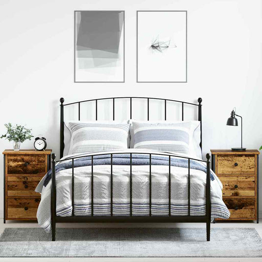 Nachtkastje 2 pcs Bruin 40 x 36 x 60 cm Massief Gerecycled Hout is nu te koop bij PeponiXL, paradijselijk wonen!