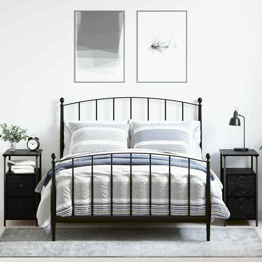 Nachtkastje 2 pcs Zwart eiken 30 x 60 x 60 cm Bewerkt hout is nu te koop bij PeponiXL, paradijselijk wonen!