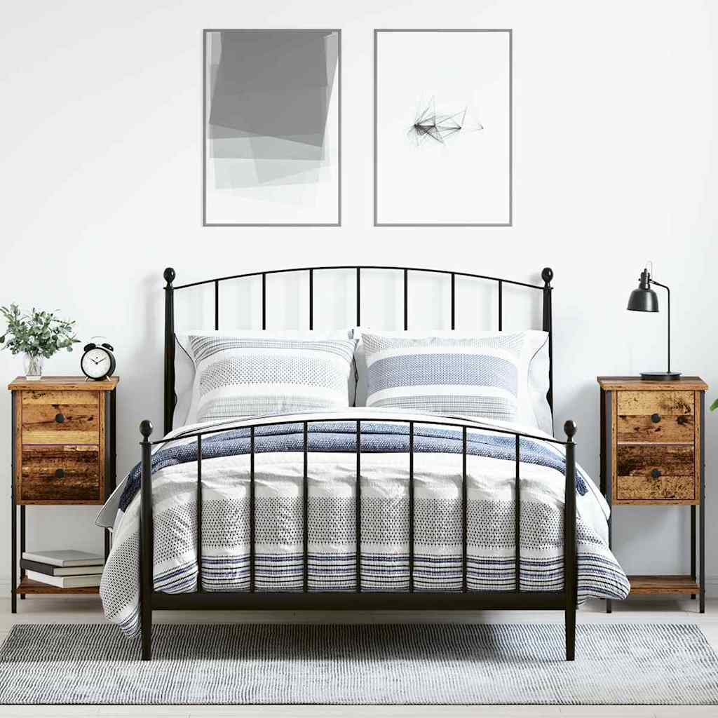 Nachtkastje 2 pcs Oud hout 32 x 42 x 70 cm Bewerkt hout is nu te koop bij PeponiXL, paradijselijk wonen!