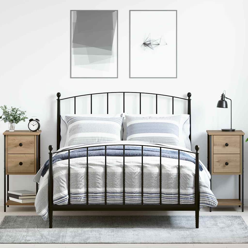 Nachtkastje 2 pcs artisanaal eikenkleurig 32 x 42 x 70 cm is nu te koop bij PeponiXL, paradijselijk wonen!