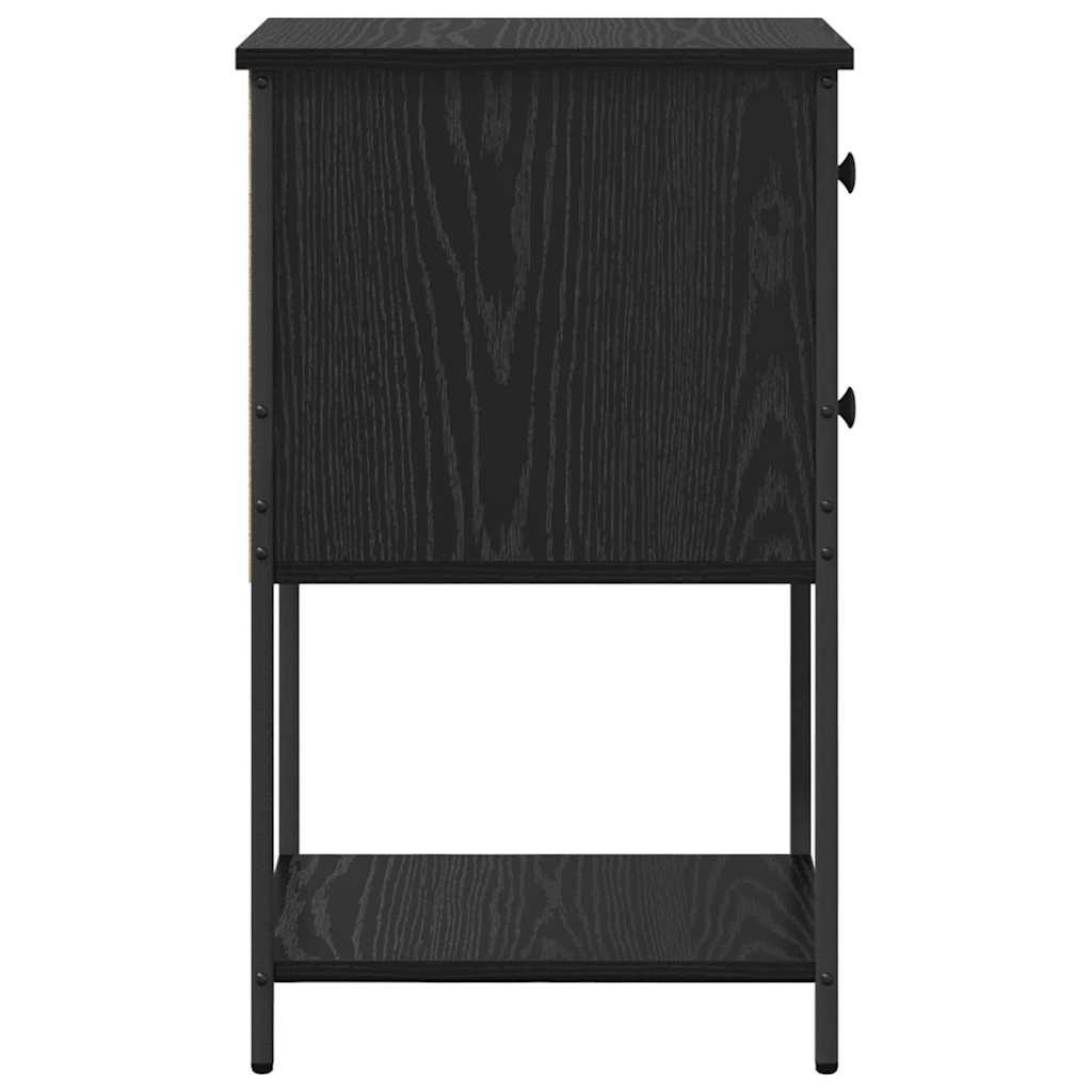 Nachtkastje met lade Zwart eiken 32 x 42 x 70 cm Bewerkt hout is nu te koop bij PeponiXL, paradijselijk wonen!