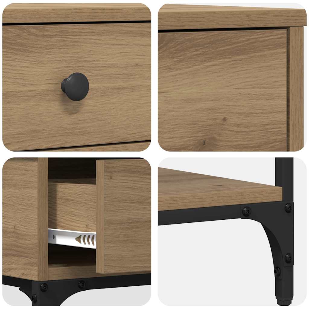 Wandtafel met lade artisanaal eikenkleurig 75 x 34,5 x 75 cm is nu te koop bij PeponiXL, paradijselijk wonen!