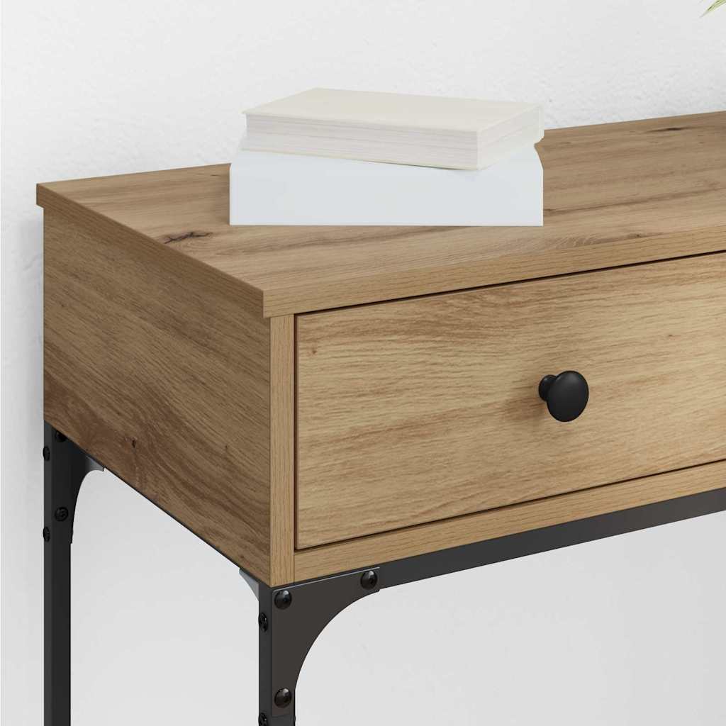 Wandtafel met lade artisanaal eikenkleurig 75 x 34,5 x 75 cm is nu te koop bij PeponiXL, paradijselijk wonen!