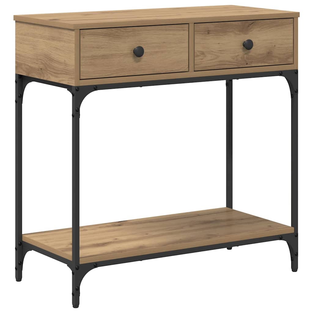 Wandtafel met lade artisanaal eikenkleurig 75 x 34,5 x 75 cm is nu te koop bij PeponiXL, paradijselijk wonen!