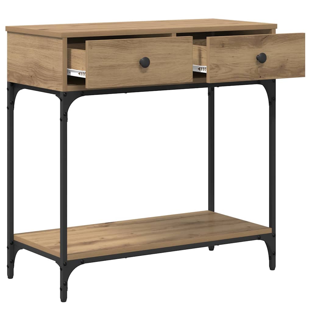 Wandtafel met lade artisanaal eikenkleurig 75 x 34,5 x 75 cm is nu te koop bij PeponiXL, paradijselijk wonen!