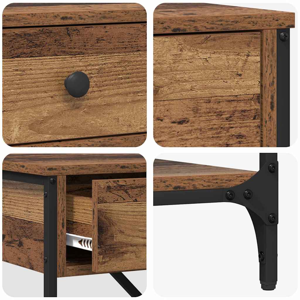 Wandtafel met lade met plank Bruin 100 x 34,5 x 75 cm Hout is nu te koop bij PeponiXL, paradijselijk wonen!