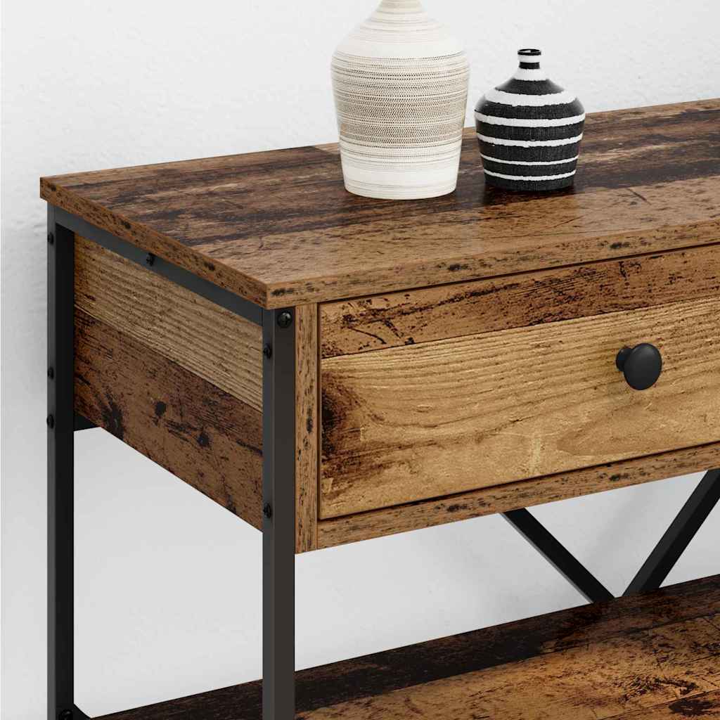 Wandtafel met lade met plank Bruin 100 x 34,5 x 75 cm Hout is nu te koop bij PeponiXL, paradijselijk wonen!